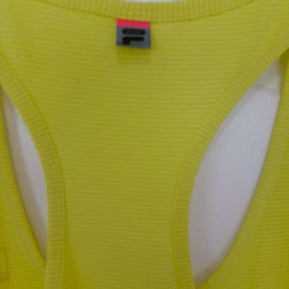 Lot 2 Fila Sport Racerback Tops M Bright Coral Orange Yellow Zipper Pockets - Picture 8 of 9